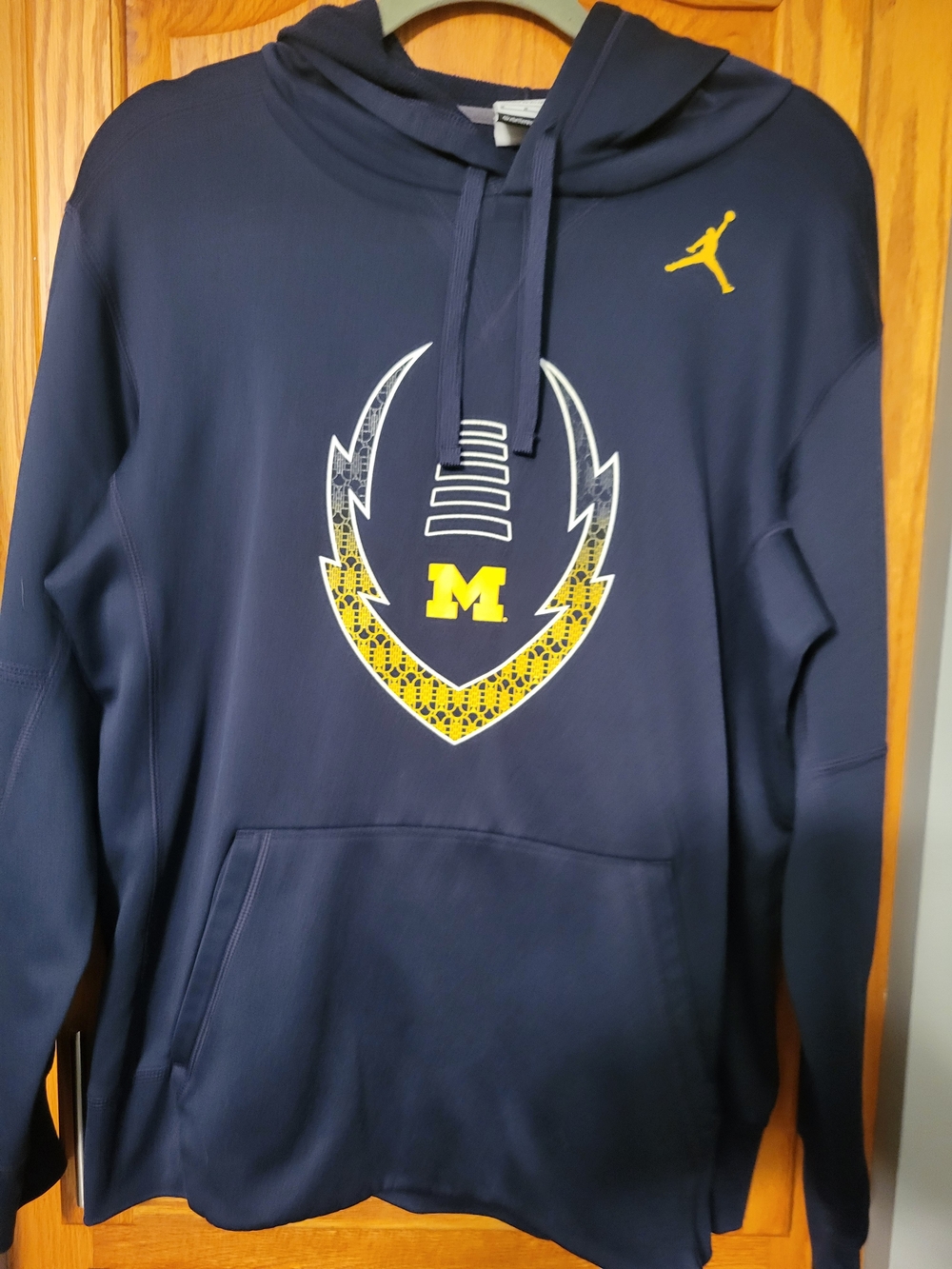 Nike Air Jordan Michigan Wolverines Hoodie Mens Sz  M Blue Sweatshirt Therma-Fit